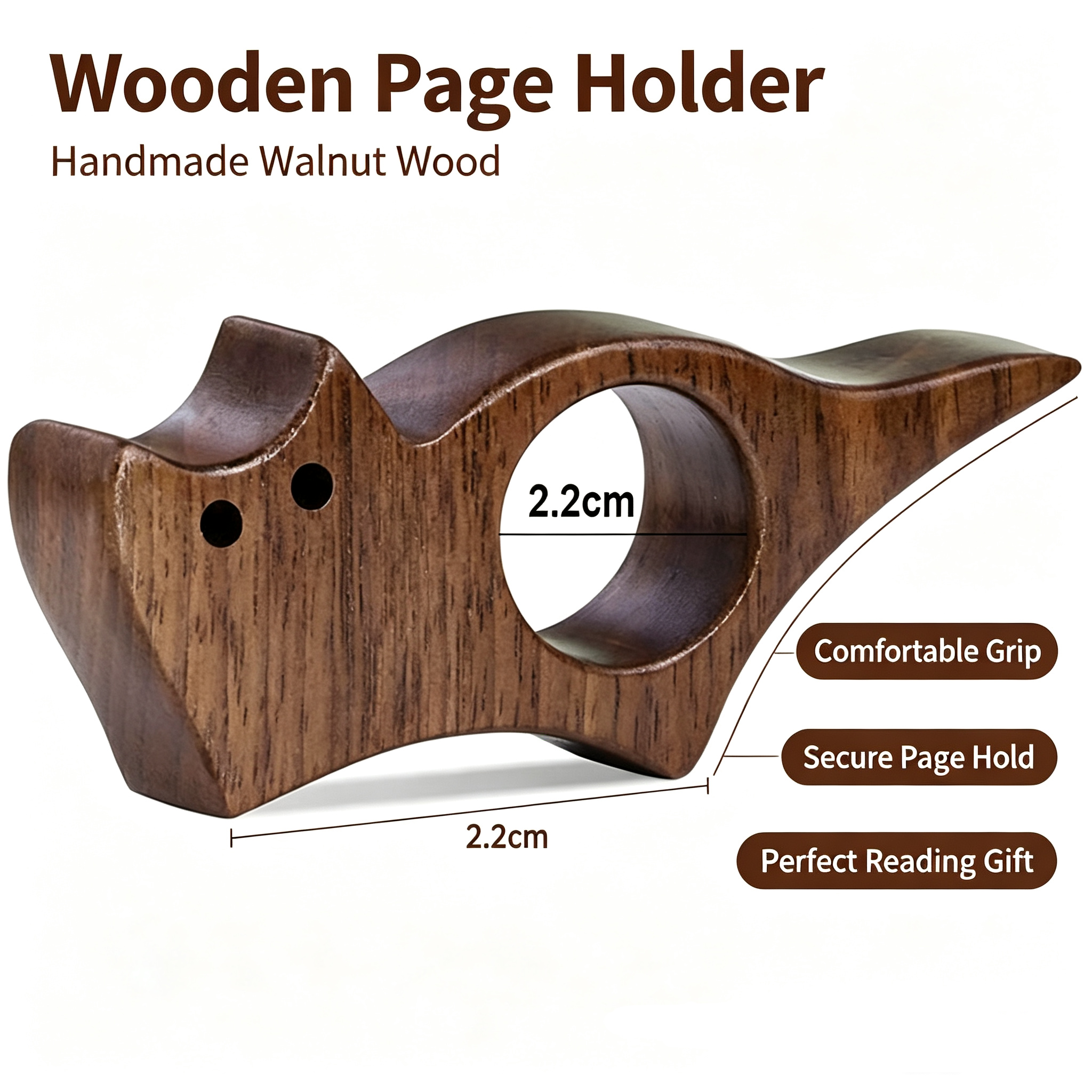 Pet Supplies Ringwood - Wooden Cat Dog Reading Ring Bookmark