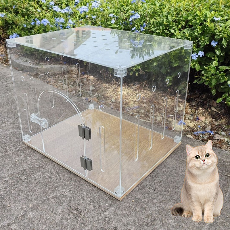 Pet Supplies In Store - Transparent Acrylic Cat Cage Indoor Portable